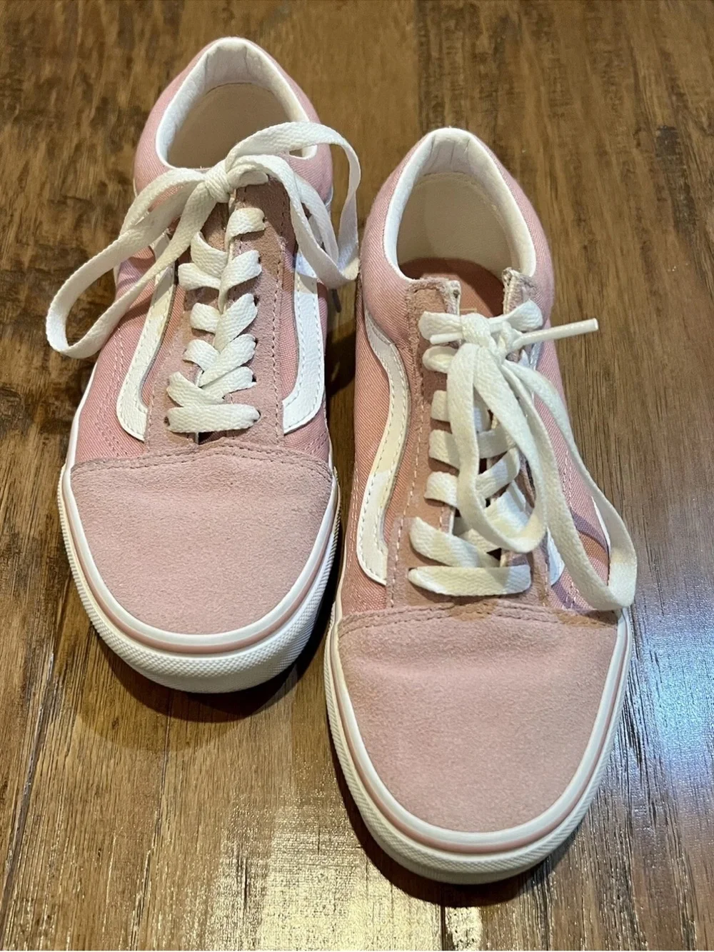 Vans Ward Old Skool Women's Sneakers Pink and White Canvas Skate Shoes Size 6